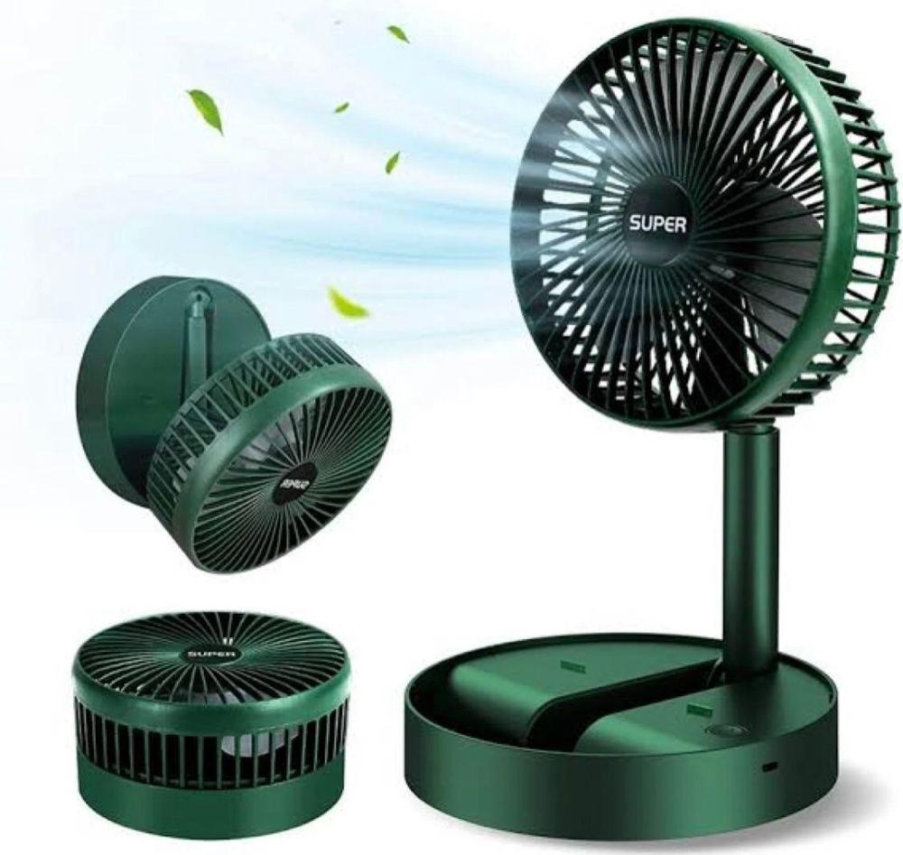 A USB rechargeable mini fan that is foldable and portable, featuring a telescopic design