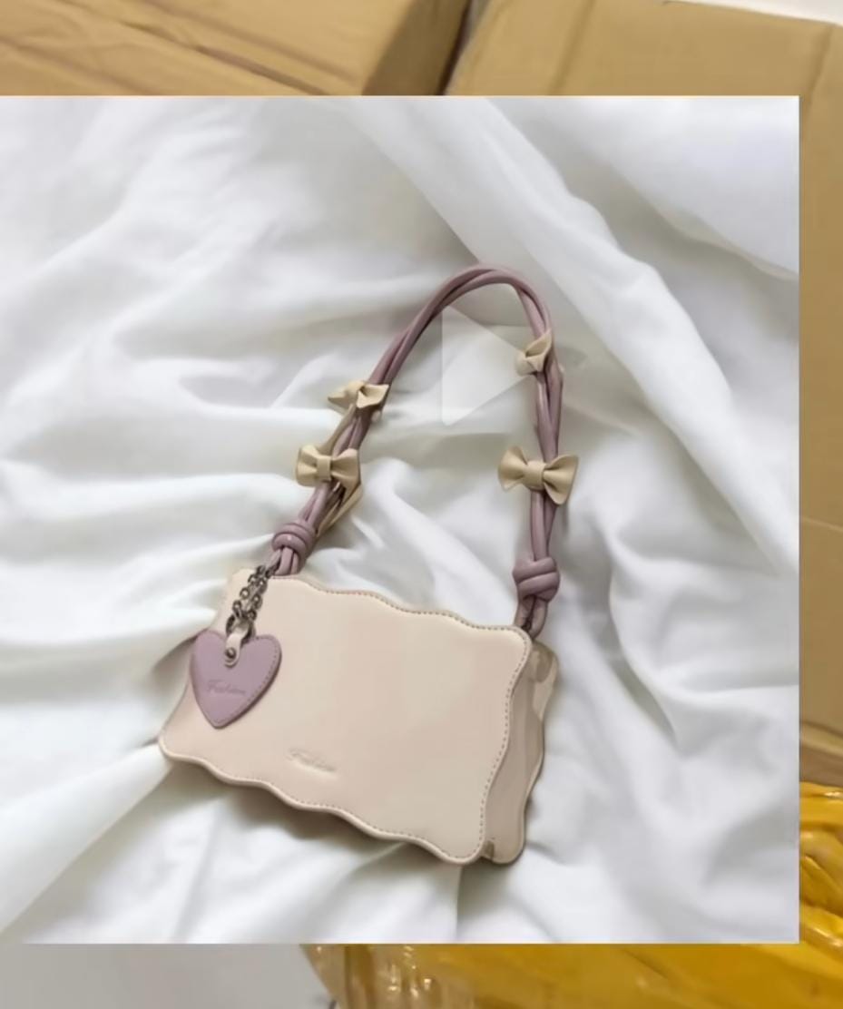 Niche Korean armpit bag women's  2025 new bow girl small square bag fashion foreign shoulder bag